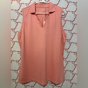 Walter Hagen Scallop Sleeveless Golf Polo XL NWT Rose Thorn UPF 40+